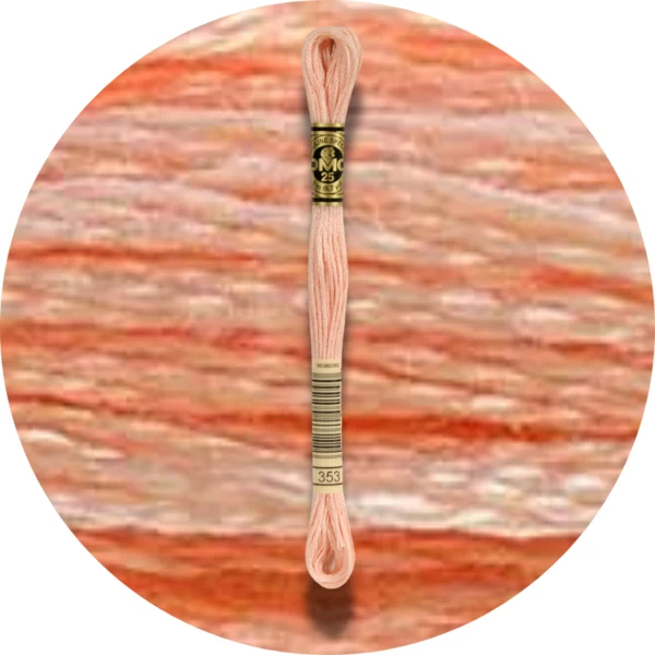 DMC Mouliné Spécial 25 Broderigarn, Ensfarvet, Røde/Gule/Orange nuancer